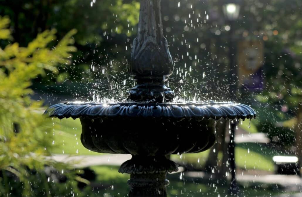 landscaping ideas with fountains