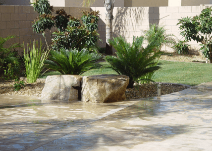Semi-Tropical Landscape with Stamped Concrete