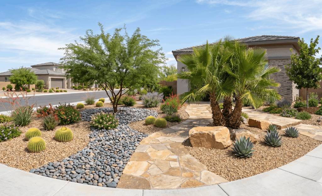 Landscaping around trees