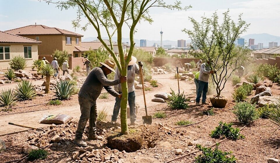 How Cacti landscapes install shade trees in Las Vegas