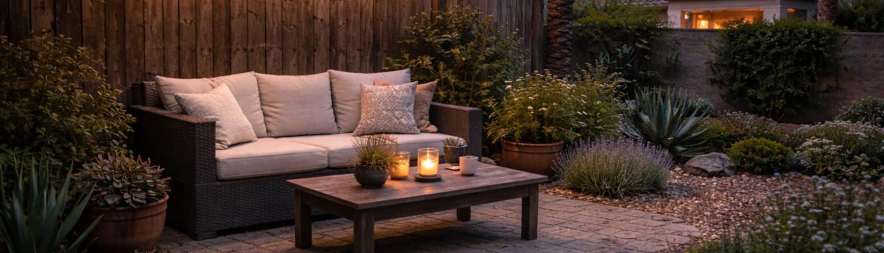 Low maintenance backyard landscaping ideas with modern patio